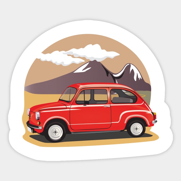 Fiat 600 Fico Sticker by mypointink